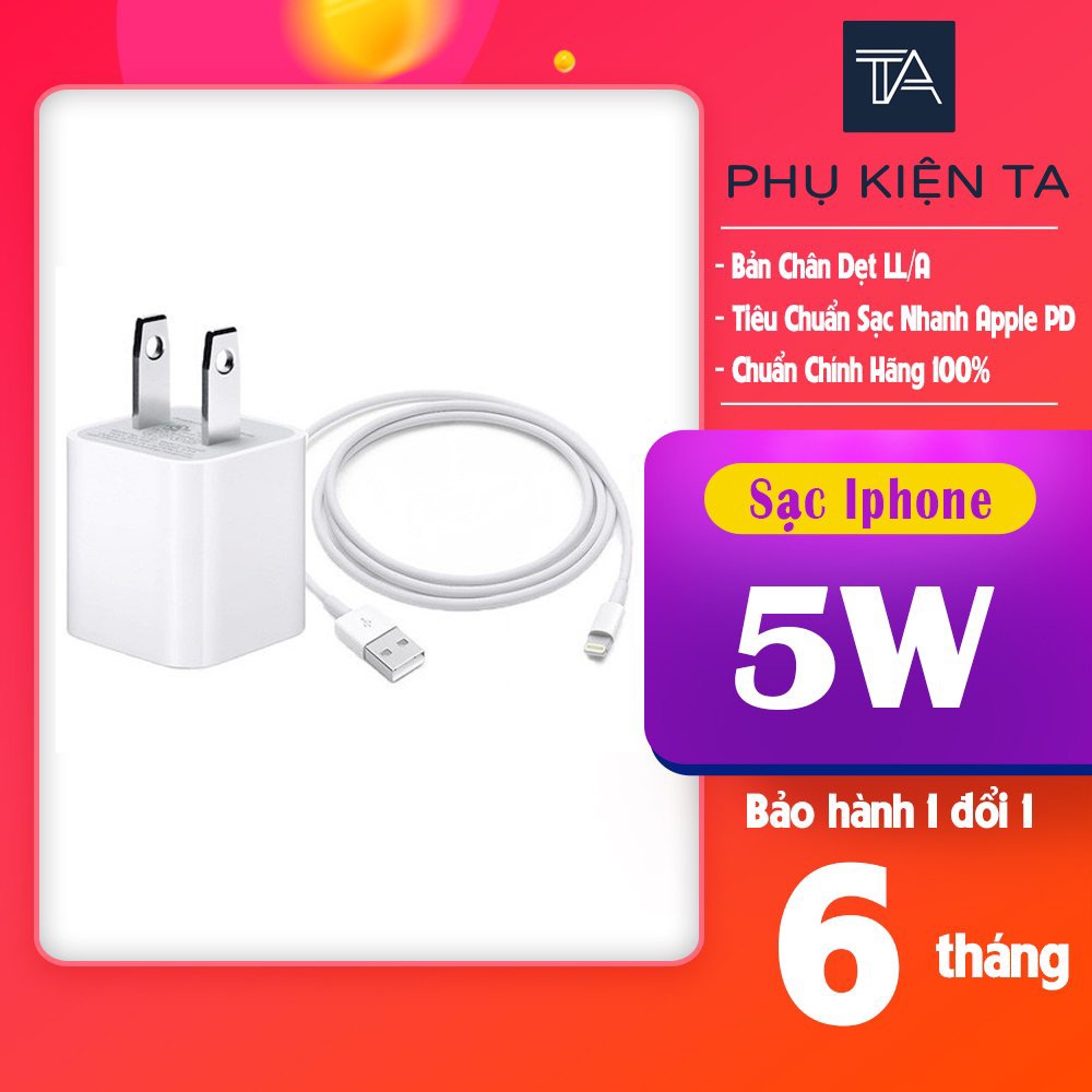Bộ sạc 5w zin Bóc Máy Sử Dụng cho 5/5s/6/6s/6plus/6splus/7/7plus Chính Hãng