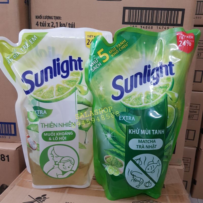 Nước rửa chén Sunlight thiên nhiên túi 2.1 kg