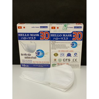KHẨU TRANG 3D HELLO MASK (HỘP 10 CÁI)