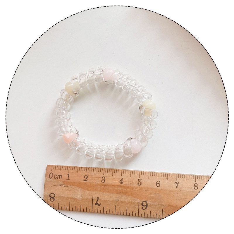 Dây Cột Tóc Trong Suốt Xâu Hạt Hình Hello Kitty Thời Trang Cho Nữ