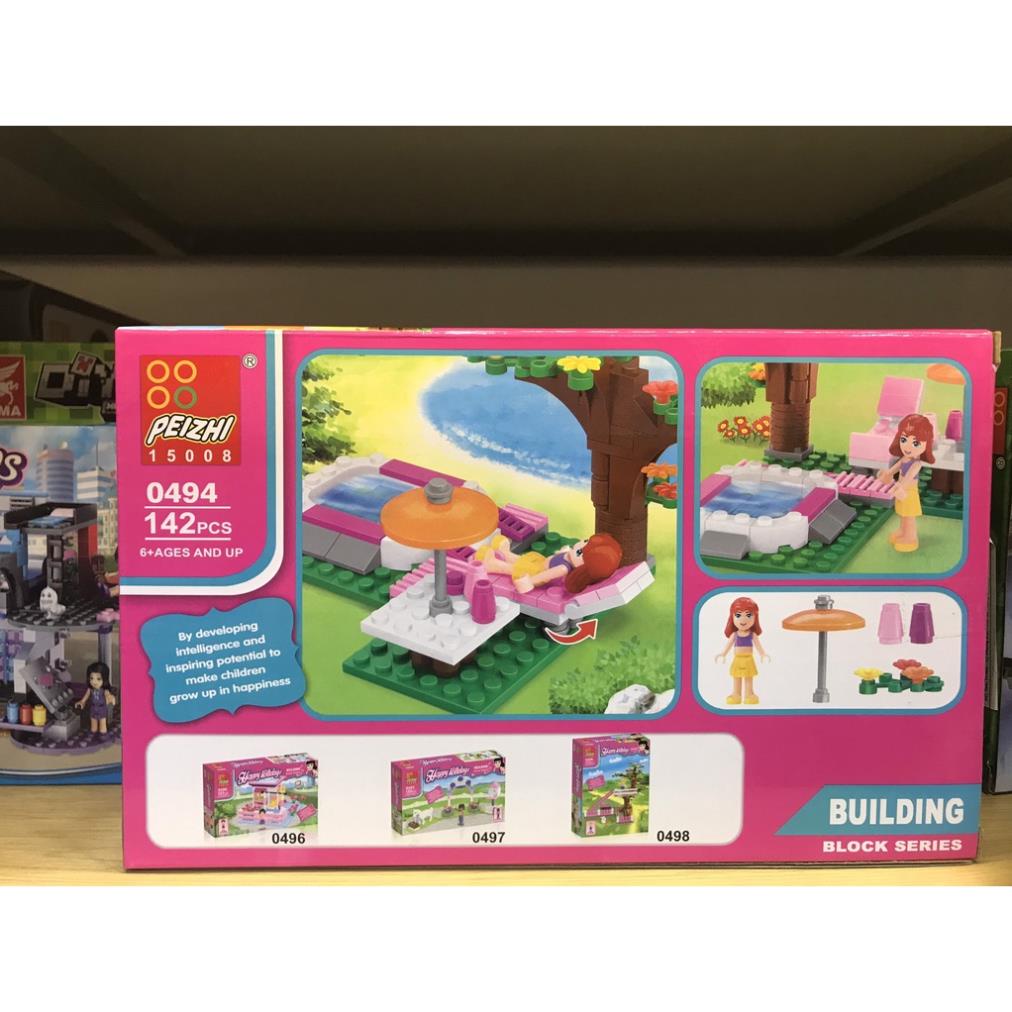 Bộ đồ chơi lắp ráp hồ bơi Happy Holiday cho bé gái