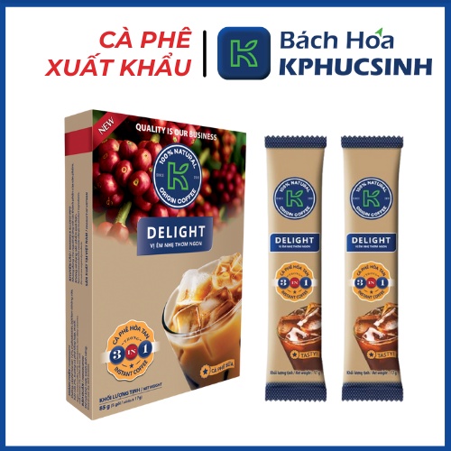 Combo 100 stick cà phê sữa hòa tan K Delight 3in1 17g KPHUCSINH - Hàng Chính Hãng