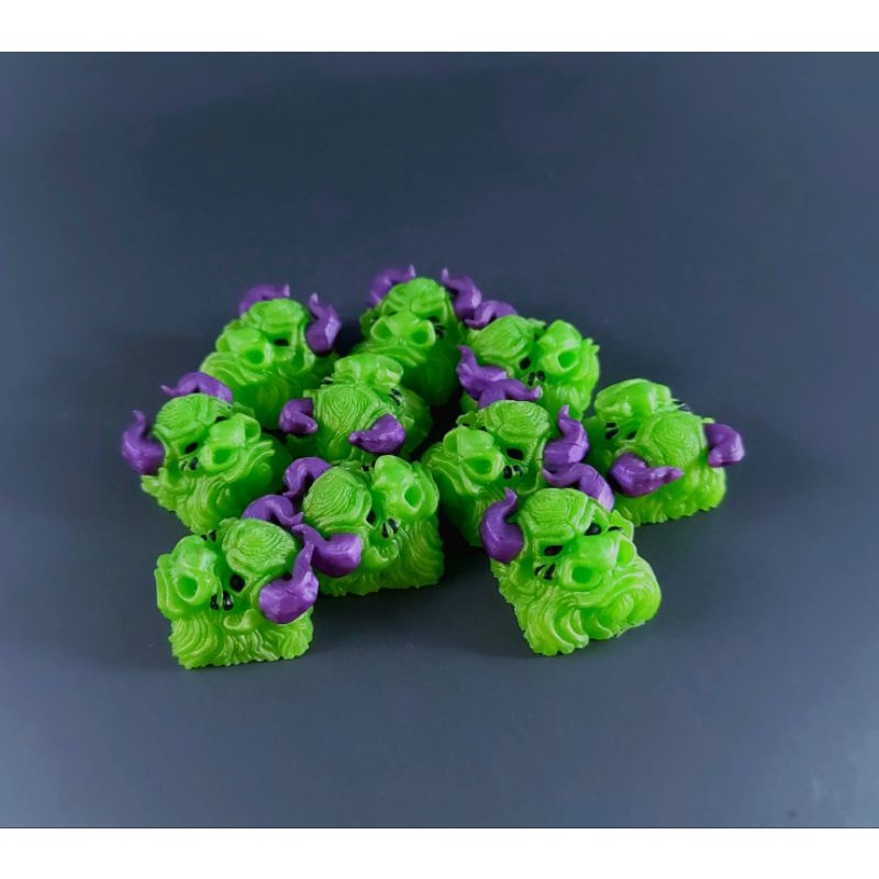 Keycap resin bull clone tone lá tím trang trí bàn phím cơ gaming