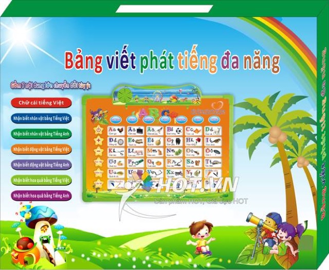 Bảng chữ cái 5 chủ đề kèm pin (5 tờ phụ)