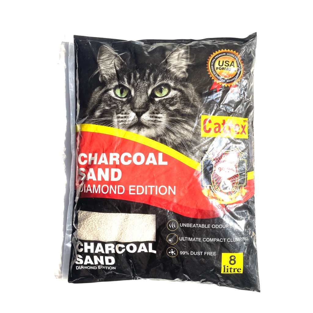 CÁT NHẬT 8L - Cát  vệ sinh cho mèo than hoạt tính khử mùi - không bụi - khử khuẩn siêu vón