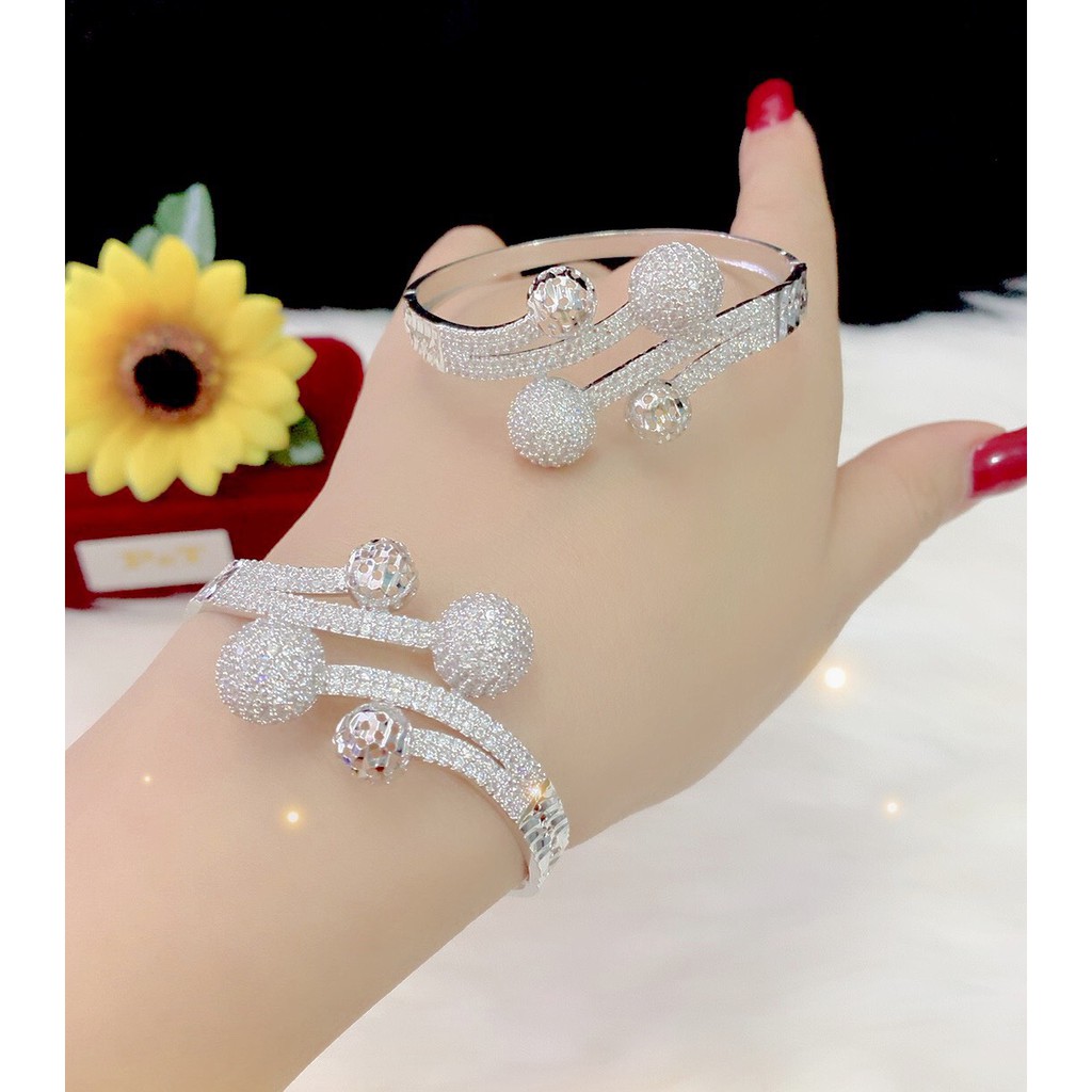 Vòng tay nữ xi bạch kim cao cấp EKP659C