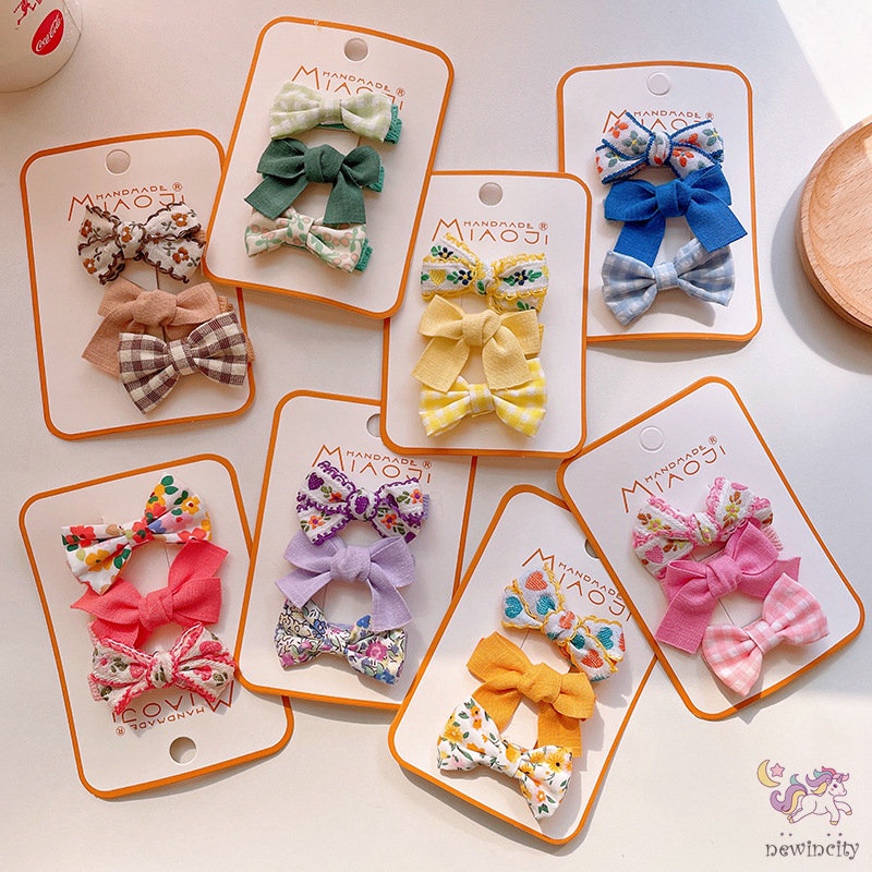 Set 3 Kẹp Tóc Công Chúa Phong Cách Hàn Quốc Xinh Xắn Cho Bé Gái