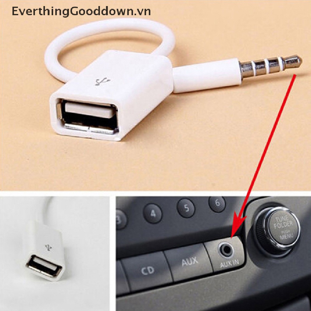 Everthingood Dây Cáp Chuyển Đổi Âm Thanh Từ Giắc Cắm 3.5mm Sang Cổng Cắm usb 2.0 mp3 Dành Cho Ô Tô