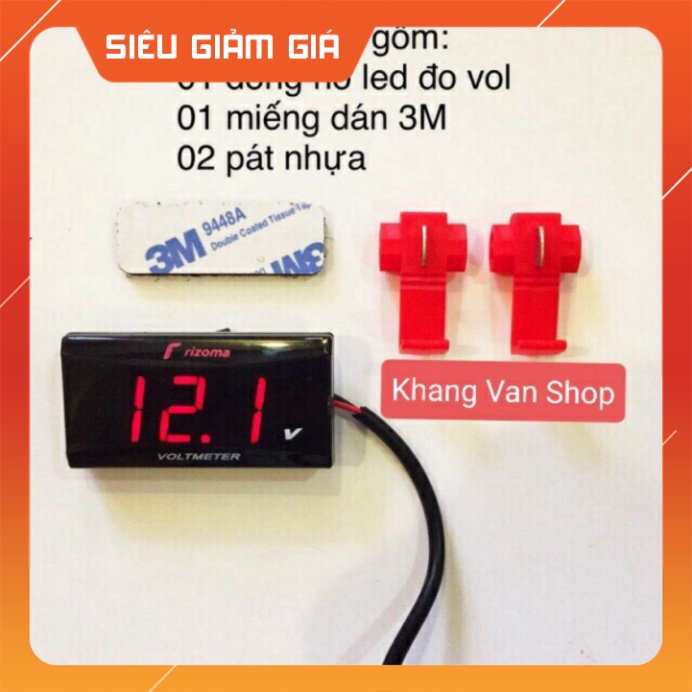 đồng hồ báo vol xe máy , xe ô tô, hàng loại 1