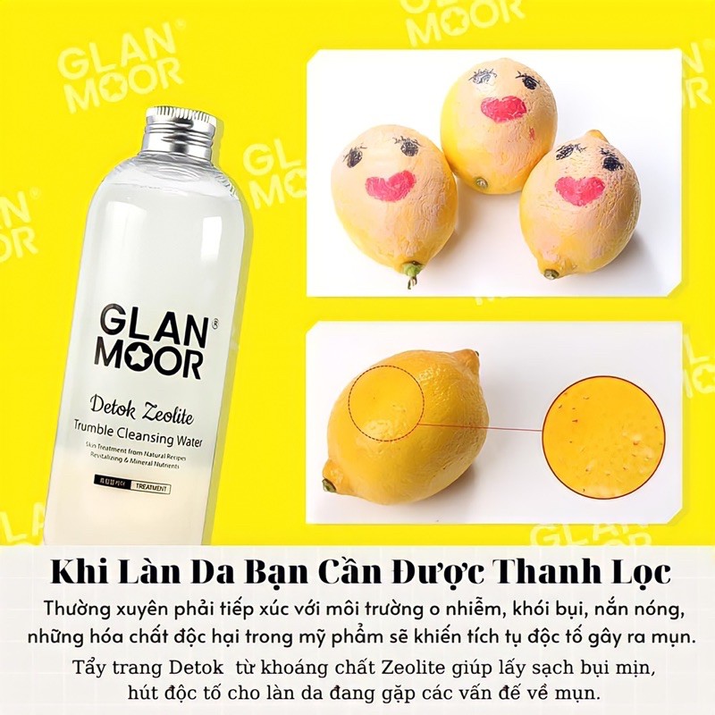 TẨY TRANG BÙN KHOÁNG GLAN MOOR DETOX ZEOLITE TRUMBLE CLEASING WATER 300ML