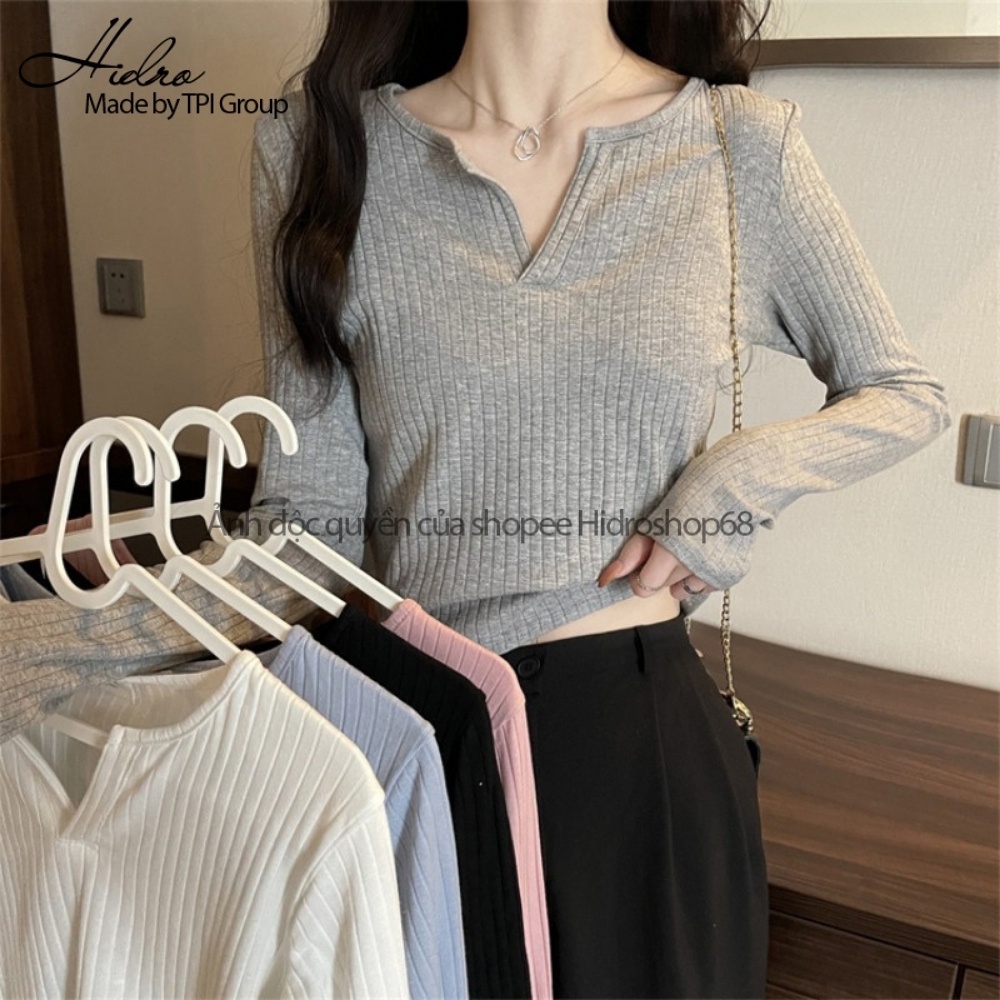 Áo Len Croptop Dài Tay Chất Len Gân Mềm Mịn Phong Cách Hàn Quốc | WebRaoVat - webraovat.net.vn