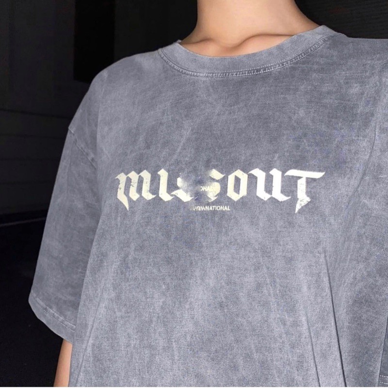 Áo thun unisex missout  MST Wash Xám Logo Mít áo thun tay lỡ nam nữ unisex Full tag Kun Shop | BigBuy360 - bigbuy360.vn