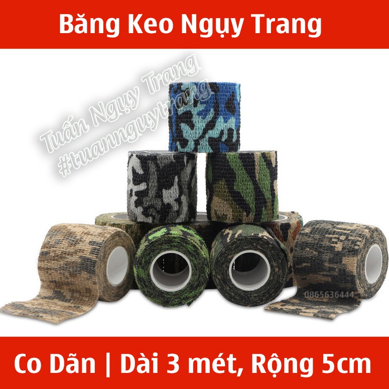 Băng Keo Nguỵ Trang Co Dãn Tự Dính 10 màu (Size nhỏ)