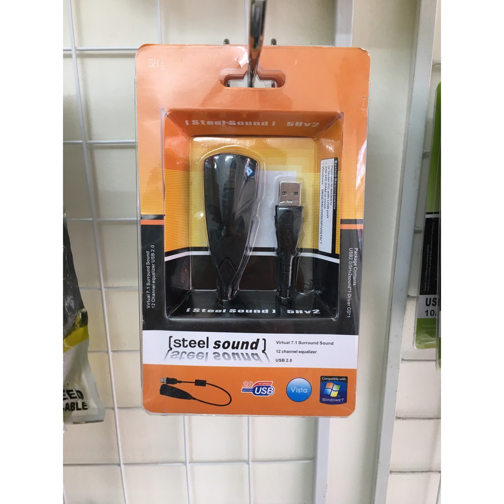 USB Sound card cao cấp 5Hv2 7.1 - Dây chia mic và loa từ cổng USB