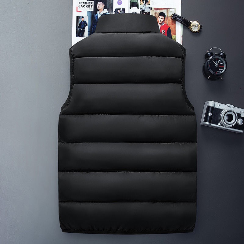 Áo Vest Thời Trang Cho Các Cặp Đôi✱Áo Khoác Phao Sát Nách Cổ Đứng Chất Liệu Cotton Dày Dặn Giữ Ấm Thời Trang Thu Đông Cho Nam