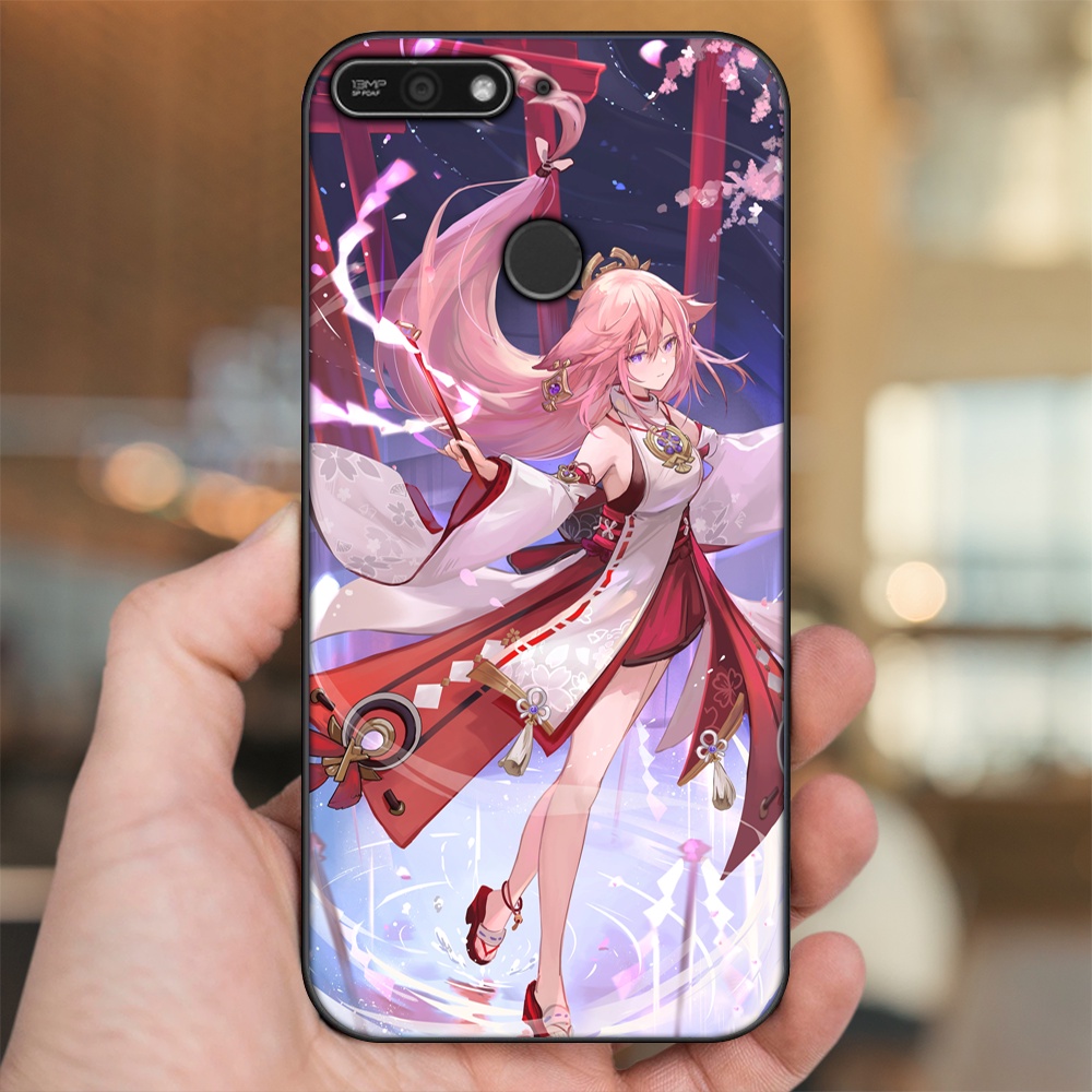 Ốp lưng Huawei Y6 Prime viền đen in hình Yae Miko Genshin Impact