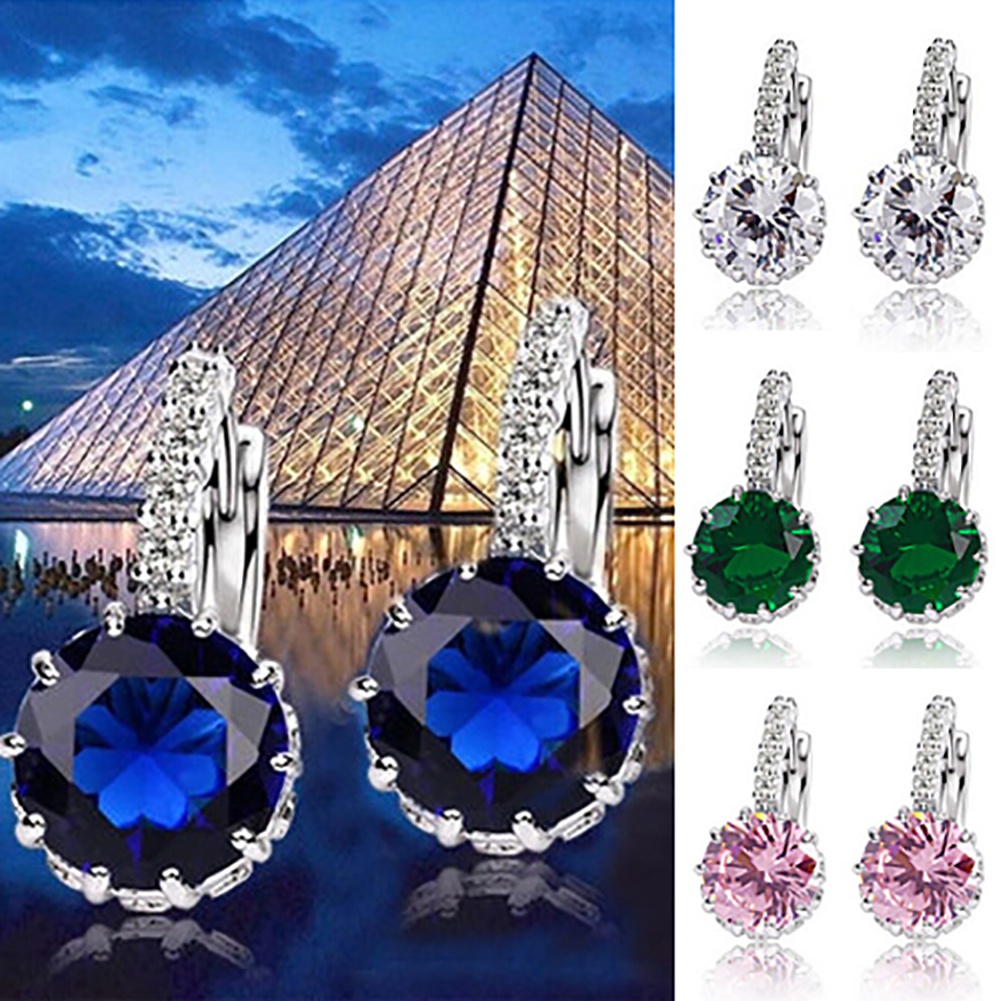 Bông tai đồng mạ vàng 9K đính đá xinh xắn