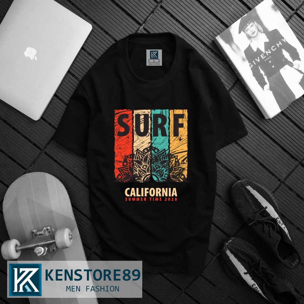 Áo thun nam cổ tròn CALI SURF ngắn tay cotton 100% KENSTORE89 ATK024
