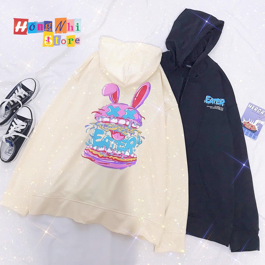 Áo Hoodie Zip In Hình Thỏ Hồng 2 Dáng Rộng - Khoác Hoodie Dây Kéo In Hình Unisex - MM | BigBuy360 - bigbuy360.vn