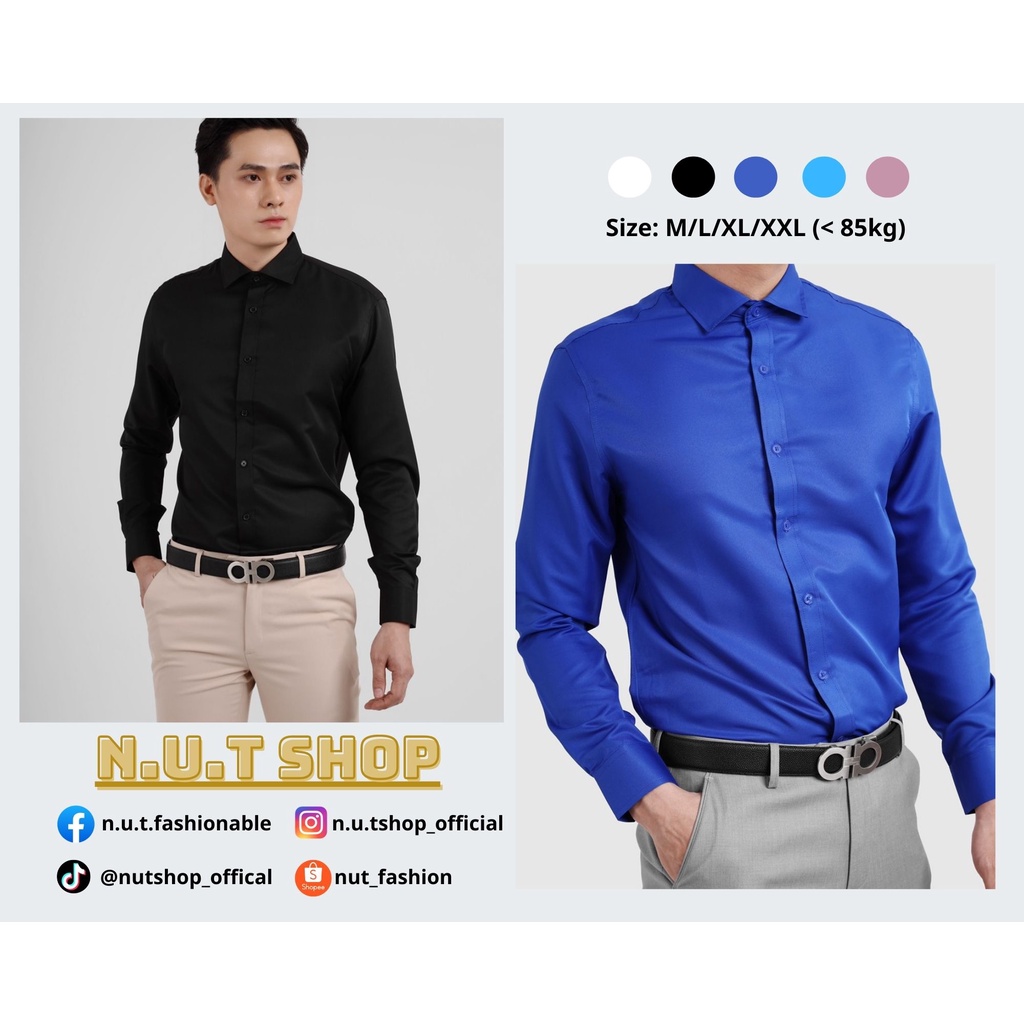 Sơ mi nam lụa Bigsize, form size áo to, dày dặn đã đến shop rồi cả nhà "Nam và Nữ" đều mặc được hết nha