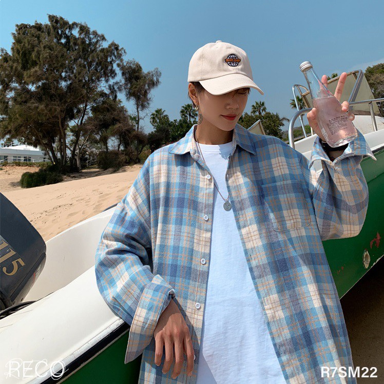 Áo sơ mi nam nữ Hàn Quốc cao cấp dáng rộng dài tay Shirt Loose R7SM22