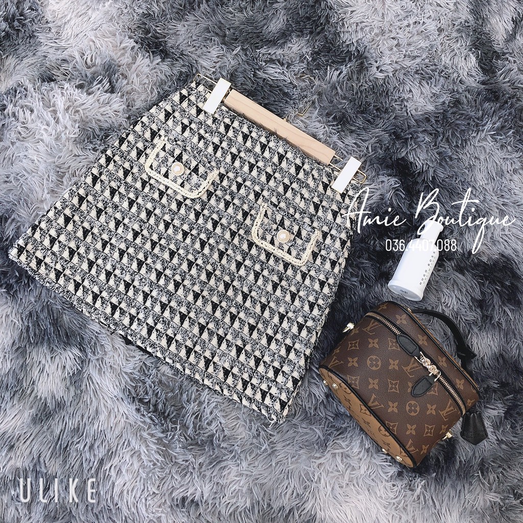 Chân váy dạ kẻ ô cao cấp.Chân váy túi nắp viền ren khuy ngọc cực sang chảnh. | BigBuy360 - bigbuy360.vn