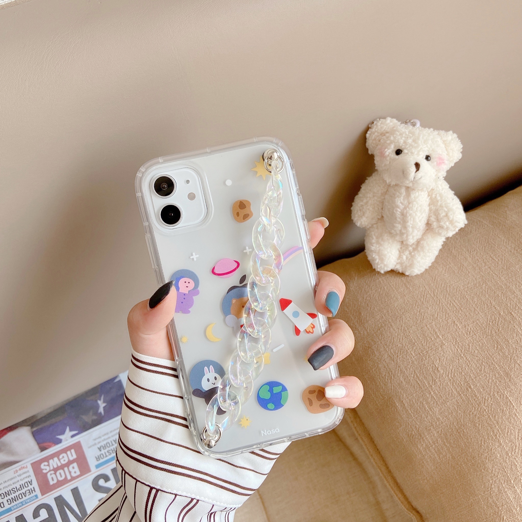 【9.9 Big Promotion Carnival】Plush Small Cherry Bracelet Phone Case for IPhone 7 8 7p 8p X Xr Xs Xsmax 11 11pro 11promax | BigBuy360 - bigbuy360.vn