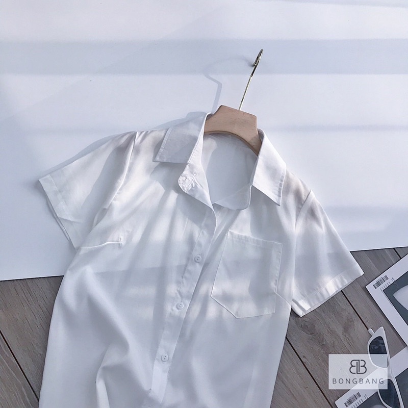 Áo Sơ Mi Trắng Cộc Tay Gu Purato Hiền Hồ - hàng cao cấp - thiết kế độc quyền - ảnh thật 100% chính chủ Trang Kyo