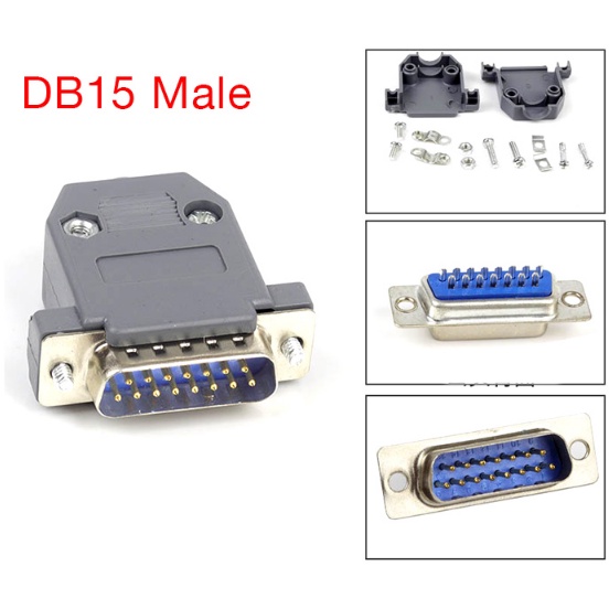 Đầu db15 loại đực có vỏ 2 hàng chân