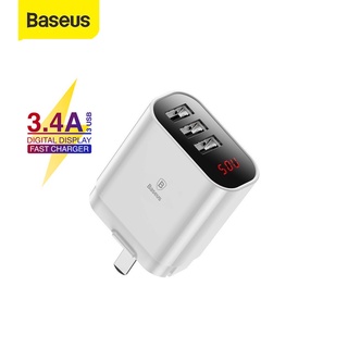 Sạc 3 cổng Baseus LED hiển thị Mirror Lake Sạc nhanh cho Iphone Ipad 3.4A Fast Charging