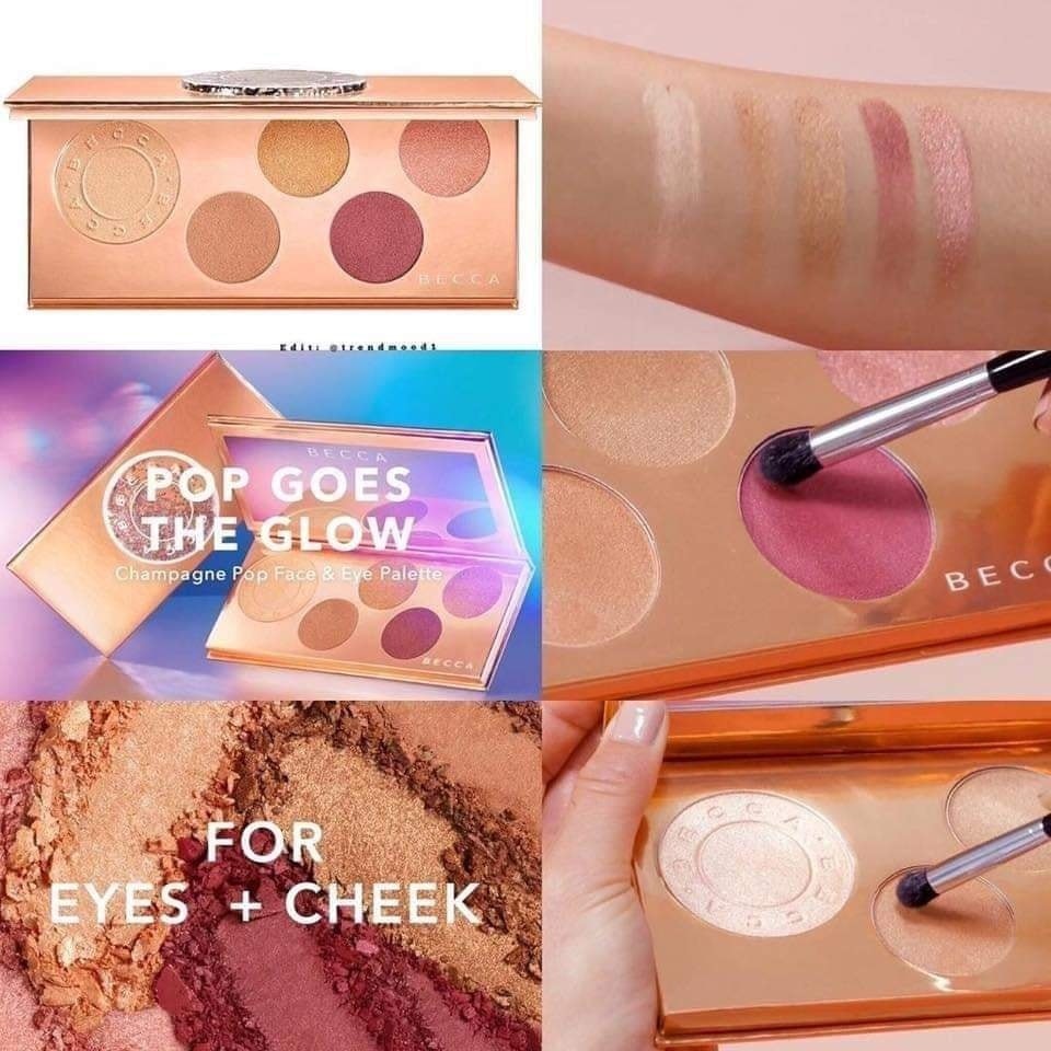 Highlight / Phấn Bắt Sáng Becca Pop Goes The Glow Champange Pop Face &amp; Eye Palette