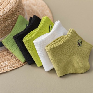 Tất vớ nữ cổ ngắn set 5 đôi tất hình quả bơ dễ thương