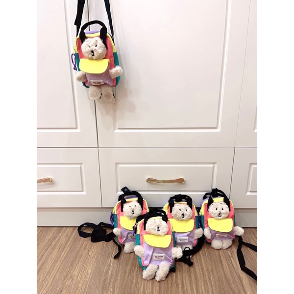 Túi đeo chéo zara gấu cho bé phối màu siêu đẹp