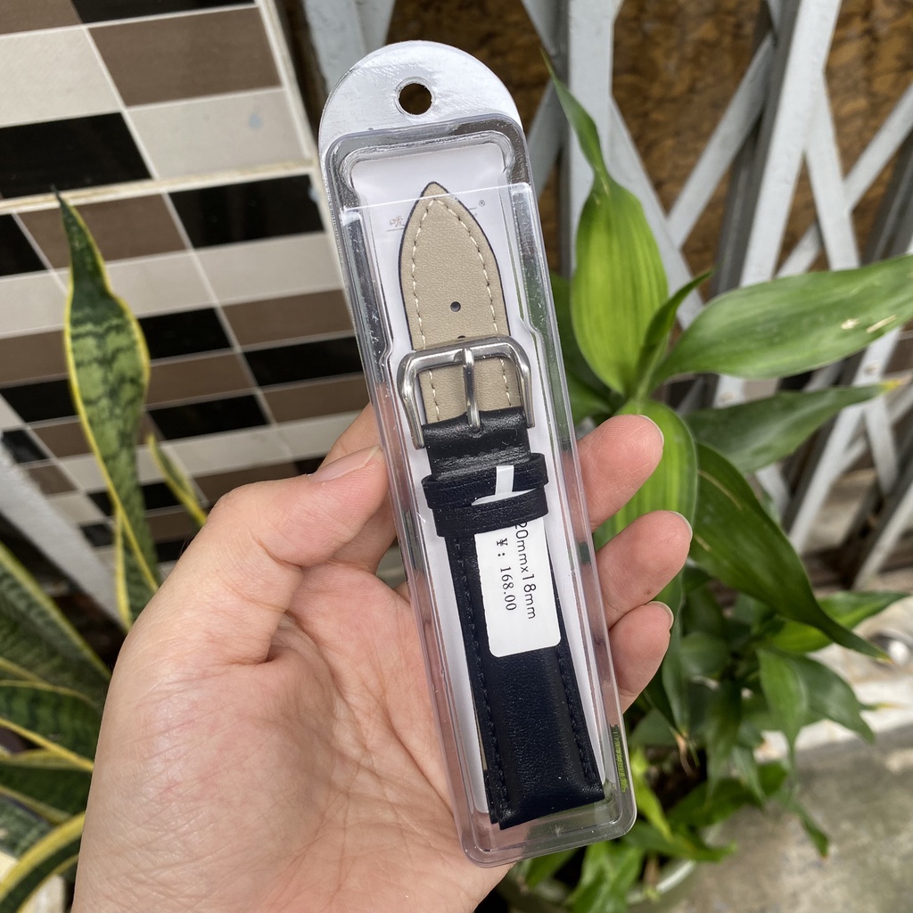 [HÀNG NHẬP] Dây Da Đồng Hồ Da Bò mặt cật  Mềm mại chống thấm nước BO-34 nhiều size 12 14 16 18 20 22 24mm