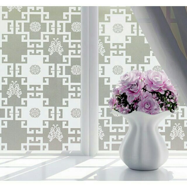 Giấy dán kính ô vuông nâu hoa văn - khổ 45cm | BigBuy360 - bigbuy360.vn