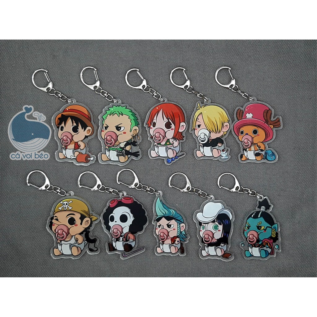 [SALE GIÁ XƯỞNG] Móc khóa One Piece Đảo Hải Tặc Baby Luffy Zoro Chopper Ace Law Sanji Râu đen móc khóa manga anime