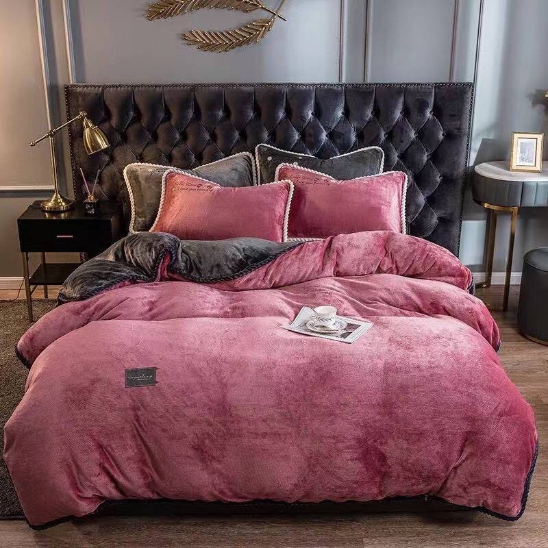 SÉT GA GỐI NỈ NHUNG VIỀN THỪNG 10 MẦU SANG CHẢNH