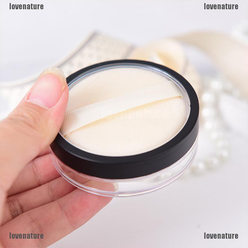 [LOVE] 1pc 20ml empty cosmetic sifter loose powder jar container puff box makeup travel [Nature]