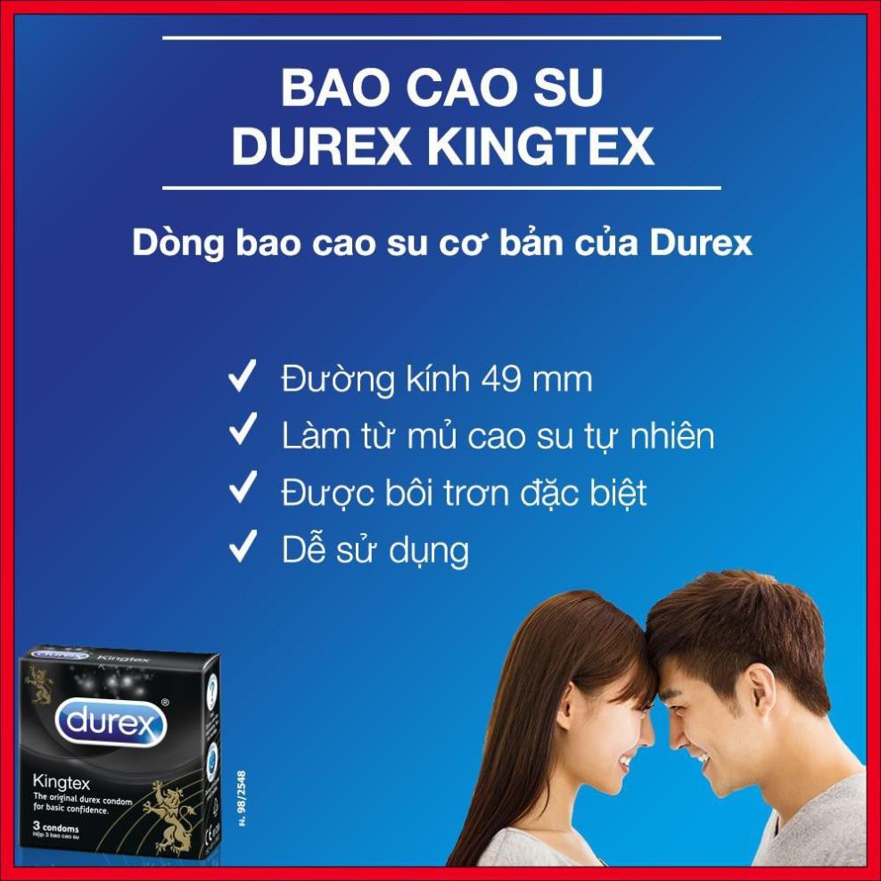 Bao Cao Su Durex Kingtex 12 bao Hàng Chính Hãng(Free Ship), Chống Xuất Tinh Sớm, Kéo Dài Thời Gian