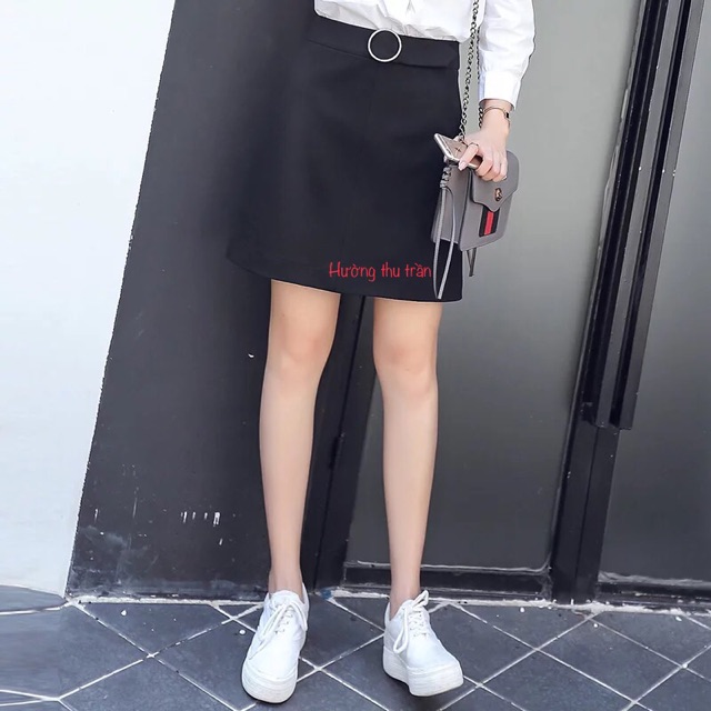 Chân váy chữ a khuy tròn thời trang công sở trên gối, chân váy chữ a trên gối | BigBuy360 - bigbuy360.vn
