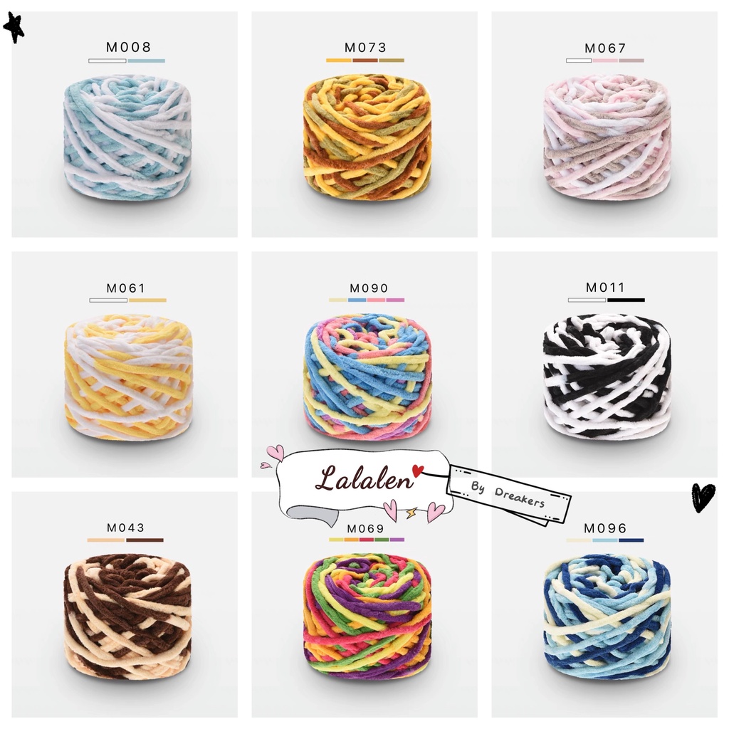 Len Nhung Đũa (Bảng Màu Loang - Hàng Loại 1 Không Tưa Xù) - Cuộn 100gr