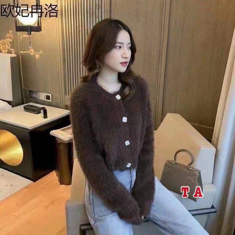 Áo khoác lông cổ tròn 4 khuy hàng QCL1