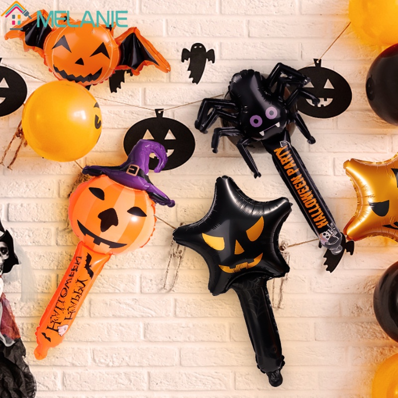 Bong Bóng Bơm Hơi Bằng Nhôm Hình Bí Ngô / Nhện / Ác Quỷ Độc Đáo Trang Trí Halloween