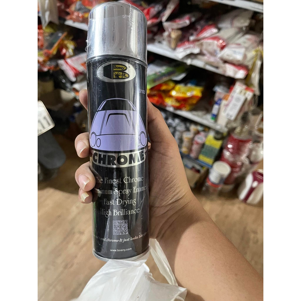 Sơn xịt mạ inox,mạ crom Bosny Chrome B123-Nhập khẩu Thái Lan-Hàng chính hãng-Bảo hành 12 tháng