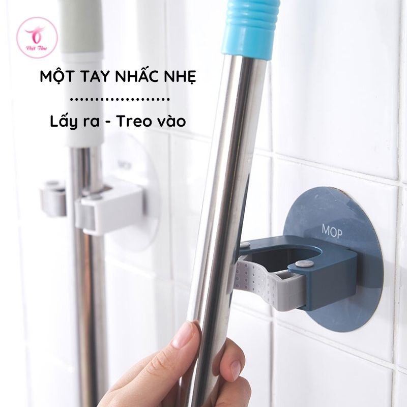 Móc dán tường chịu lực, móc treo cây lau nhà, chổi quét nhà siêu dính, chống nước Việt Thư