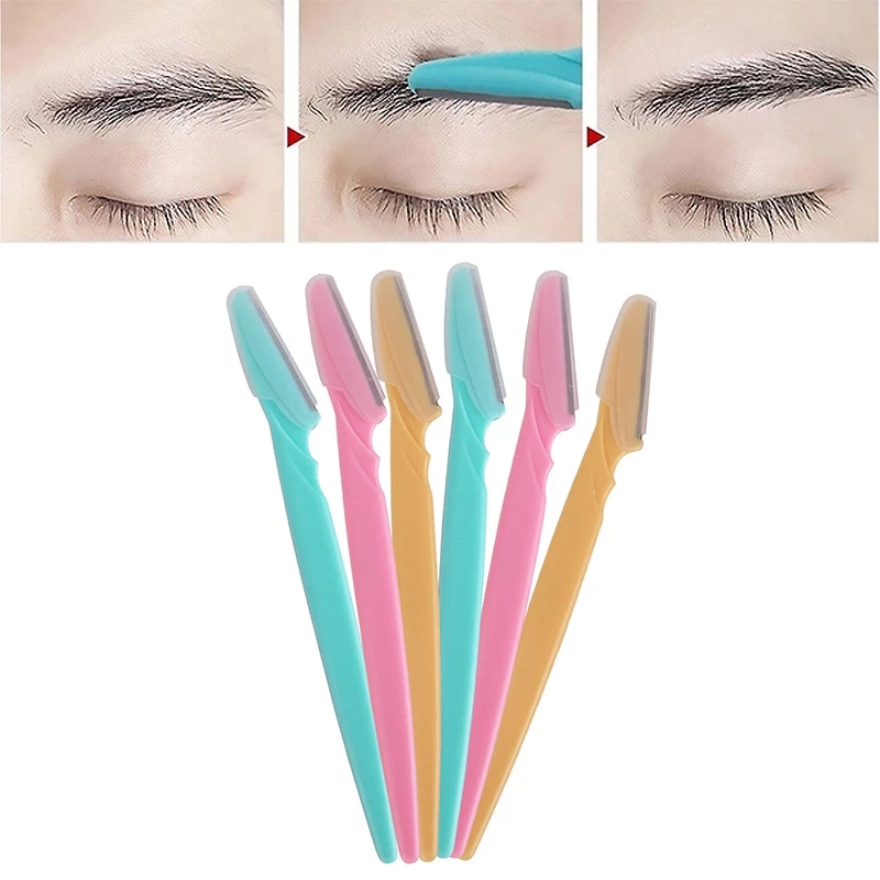 [Hàng mới về] Set 6 Dao tỉa lông mày làm đẹp tiện dụng nhiều màu sắc ngẫu nhiên