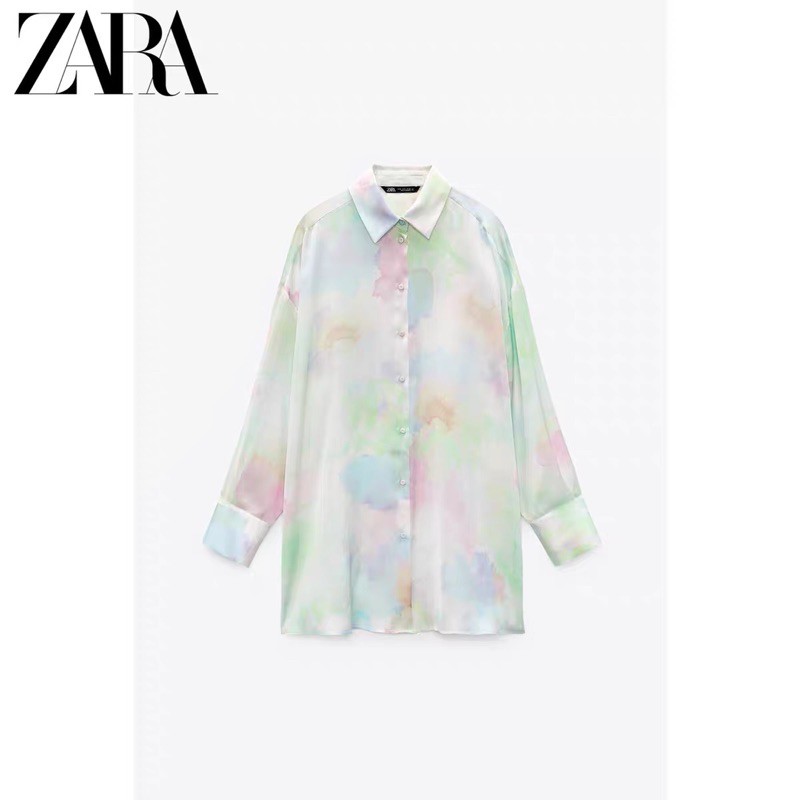 Áo sơ mi lụa loang Zarraa dư sịn