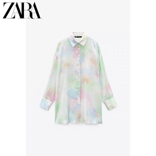 (Sẵn)Áo sơ mi lụa loang Zarraa dư sịn