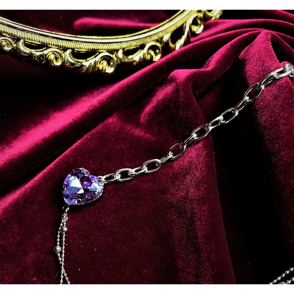 Dây chuyền kim loại đính đá pha lê - Vòng cổ nữ charm đá choker necklace jewelry Hades.js - VC24
