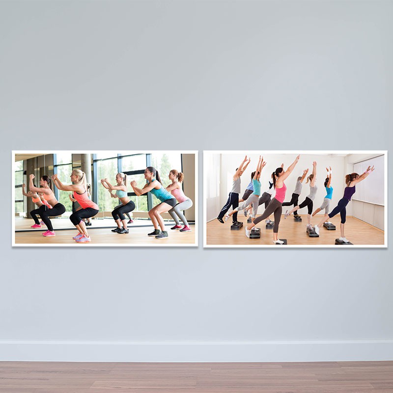 Bộ 2 tranh treo phòng tập aerobic | Tranh thể dục nhịp điệu T3826